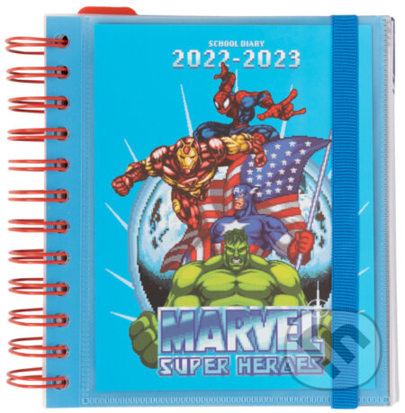 Plánovací denný školský diár 2022/2023 Marvel: Classic se samolepkami, záložkami a obálkou, Marvel, 2022