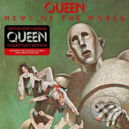 Oficiálny sběratelský nástenný kalendár 2023: Queen - New Of The World LP replika, Queen, 2022