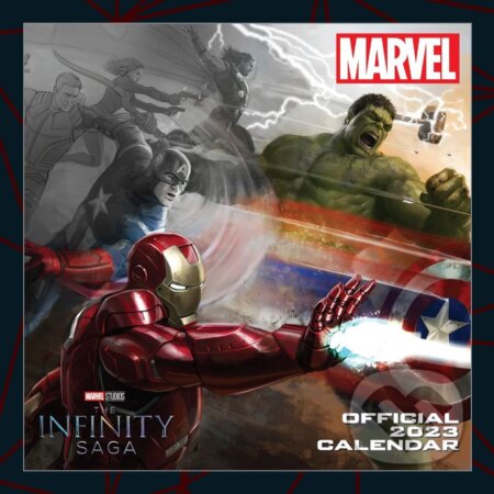 Oficiálny nástenný kalendár 2023 Marvel super hrdinoviakátem (SQ 30,5 x 30,5|61 cm), Marvel, 2022