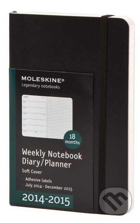 Moleskine – 18-mesačný plánovací čierny diár 2014/2015, Moleskine, 2014
