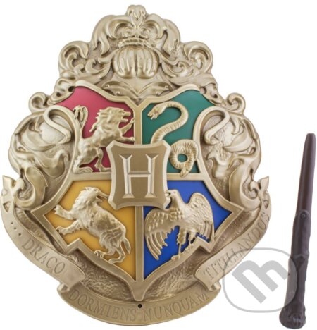 Stolová dekoratívna lampa s ovládačom Harry Potter: Erb Bradavic a magická palička, Harry Potter, 2022
