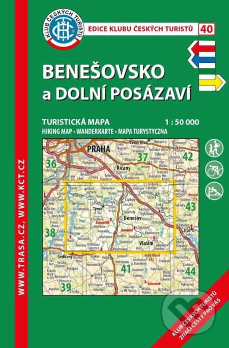 KČT 40 Benešovsko,dolní Posázaví 1: 50 000