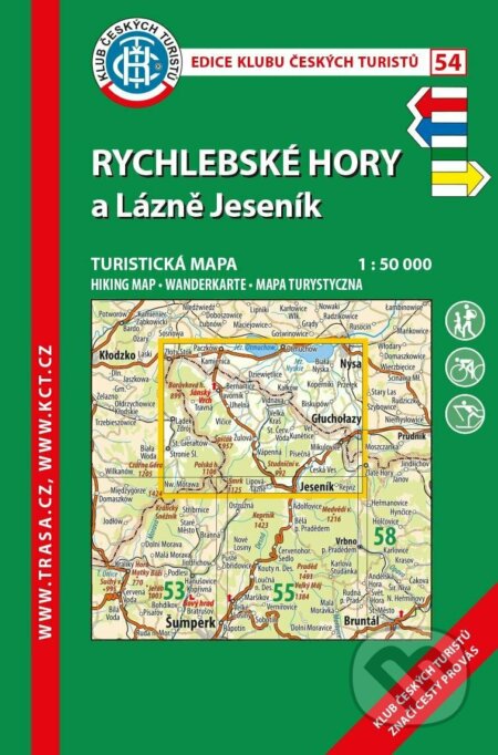 KČT 54 Rychlebské hory 1:50 000 / turistická mapa, Klub českých turistů