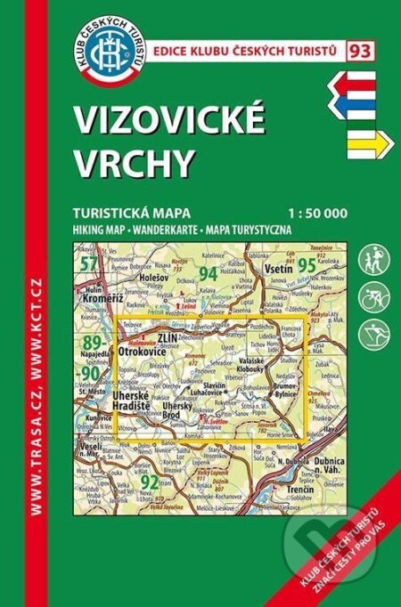 KČT 93 Vizovické vrchy 1:50T Turistická mapa, Klub českých turistů, 2022