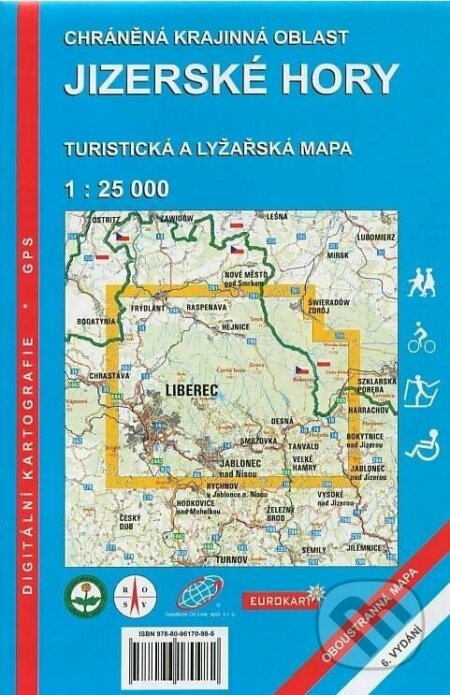 Jizerské hory 1:25 000 - Turistická a lyžařská mapa, freytag&berndt, Česká televize, 2016