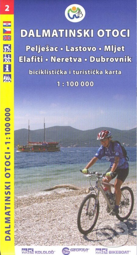 Dalmátské pobřeží jih (Pelješac, Lastovo, Mljet, Elafiti, Neretva, Dubrovnik) /cykloturistická mapa 1:100 000, freytag&berndt