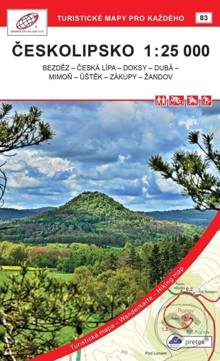 Českolipsko 1:25 000 / 83 Turistické mapy pro kažhého, Geodezie On Line, 2021