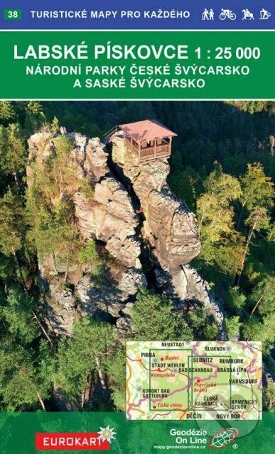 Labské pískovce 1:25T, národní parky České a Saské Švýcarsko /38 Turistické mapy pro každého, Geodezie On Line