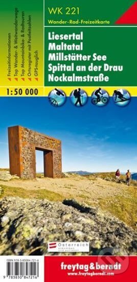 WK 221 Liesertal, Maltatal, Millstätter See, Spittal a.d. Drau, Nockalmstraße, Wanderkarte 1:50.000/mapa