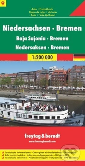 Niedersachsen-Bremen/Dolní Sasko,Brémy 1:200T/automapa, freytag&berndt