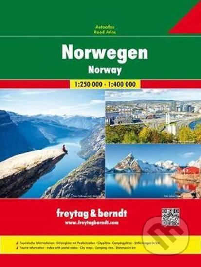 Norwegen/Norsko 1:250T/1:400T/autoatlas spirála, freytag&berndt