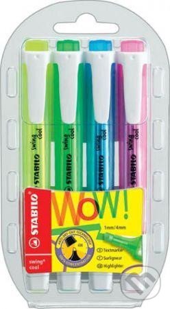 Zvýrazňovač STABILO swing cool, sada 4 ks v pouzdru