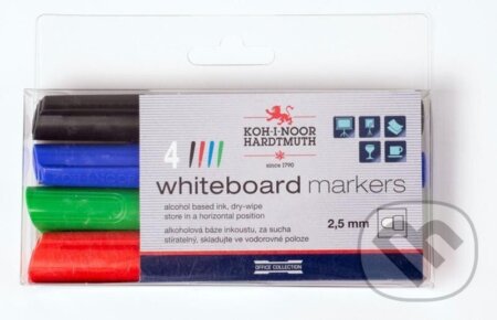 Koh-i-noor značkovač White Board sada 4ks - kulatý hrot, KOH-I-NOOR HARDTMUTH, 2022