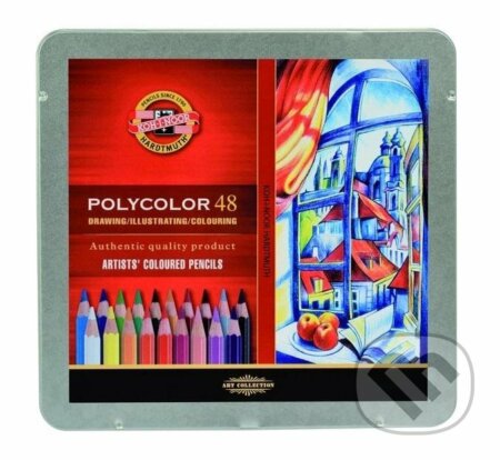 Koh-i-noor pastelky umělecké POLYCOLOR kreslířská sada 48 ks v plechové krabičce, KOH-I-NOOR HARDTMUTH, 2022