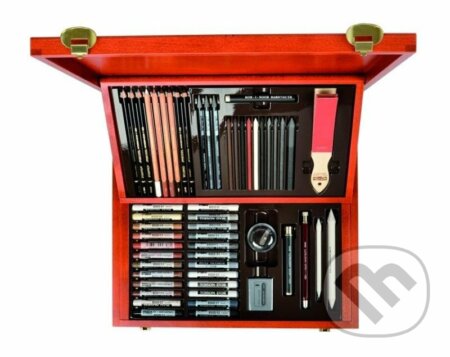 Koh-i-noor kreslířská umělecká souprava GIOCONDA velká 54 ks v dárkové dřevěvé kazetě