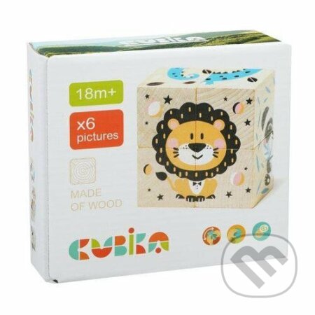 Veselá zvířátka (4 skládací obrázkové kostky) - hra z kategorie Stavebnice