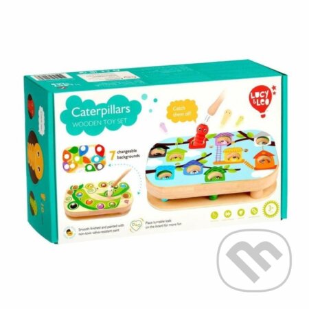 Lucy & Leo Chytání housenek (dřevěná motorická stolní hra s magnety)