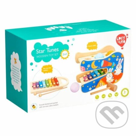 Lucy & Leo Hvězdné melodie (dřevěná herní sada s xylofonem a zatloukačkou)