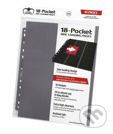 Ultimate Guard Stránkové obaly na 18 karet - šedá (balení 10 ks) - hra z kategorie Karty