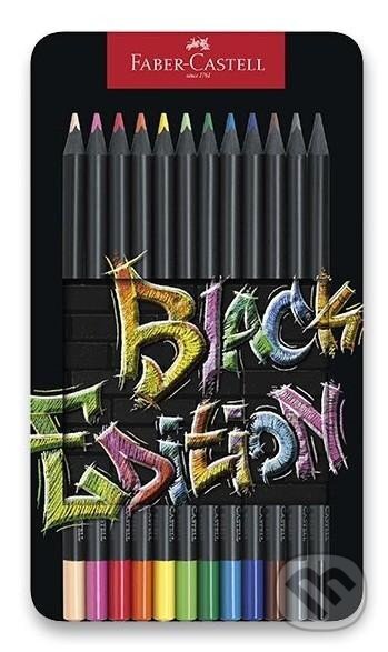 Pastelky Black Edition set plech 12 farebné, Faber-Castell