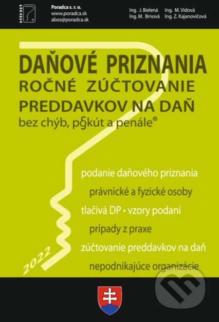 Daňové priznania 2022 + vyplnené vzory a tlačivá, Poradca s.r.o., 2023