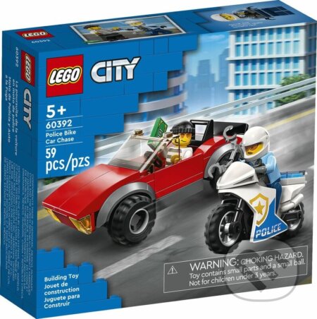 LEGO® City 60392 Naháňačka auta s policajnou motorkou, LEGO, 2023