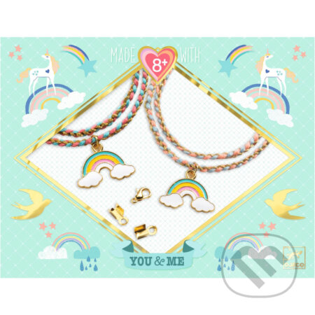 Dúhové kumihimo - 2 splietané náramky s príveskami, Djeco, 2023