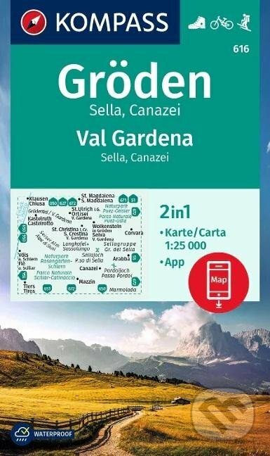 Gröden, Val Gardena, Sella, Canazei, 1:25 000, Marco Polo, 2022