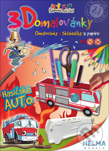 3D omalovánky Hasičské auto (Omalovánky a Skládačky z papíru) - kniha z kategorie Omalovánky