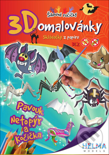 3D omalovánky Pavouk, Netopýr a kočička (Skládačky z papíru) - kniha z kategorie Omalovánky