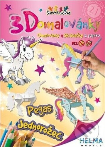 3D omalovánky Pegas, jednorožec (Omalovánky a Skládačky z papíru) - kniha z kategorie Omalovánky
