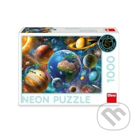 Puzzle 1000 Planety neon, Dino, 2023
