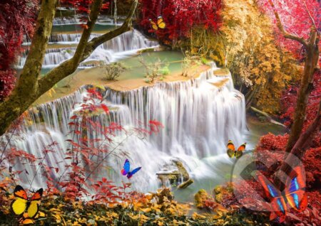 Deep Forest Waterfall - puzzle z kategorie Umělecké