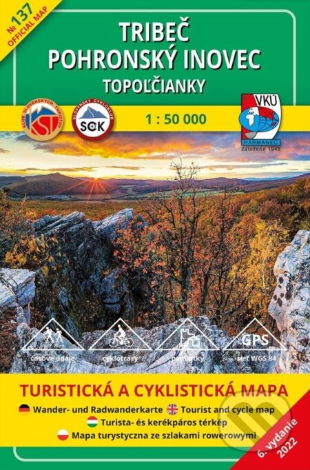 Tribeč - Pohronský Inovec - Topoľčianky 1:50 000, VKÚ Harmanec, 2022