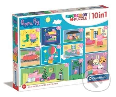 Prasátko Peppa 10v1 - puzzle z kategorie 60 - 300 dílků