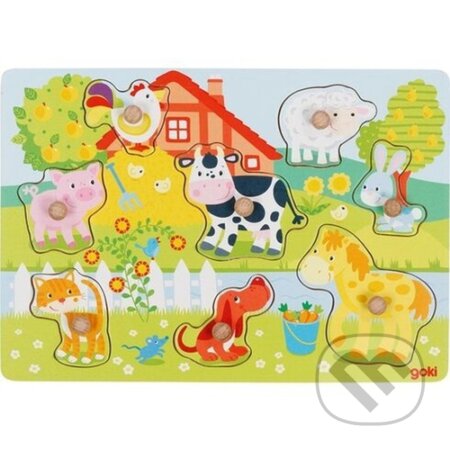 Dřevěná vkládačka Zvířátka ze statku - puzzle z kategorie Maxi dílky