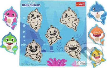 Dřevěná vkládačka Baby Shark, Trefl, 2023