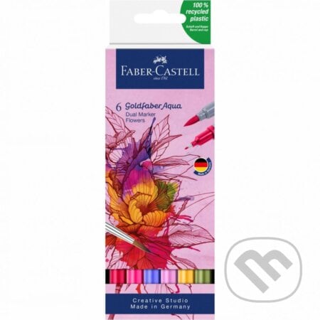 Popisovače Goldfaber Aqua Dual set 6 kusov Flowers, Faber-Castell