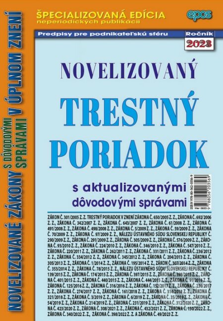 Novelizovaný Trestný poriadok, Epos, 2023