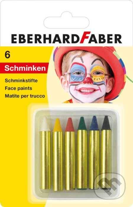 Farby na tvár v ceruzke, 6 kusov, Eberhard Faber