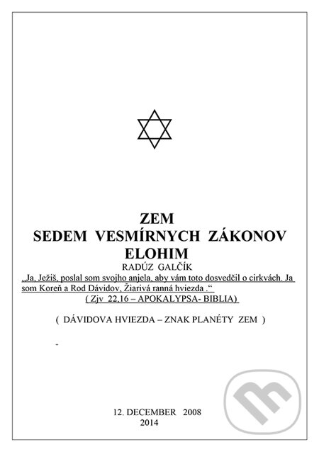 E-kniha: Zem - sedem vesmírnych zákonov - ELOHIM (Radúz Galčík)