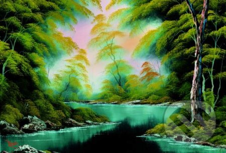 Lesné jazero - Bob Ross - puzzle z kategorie Umělecké