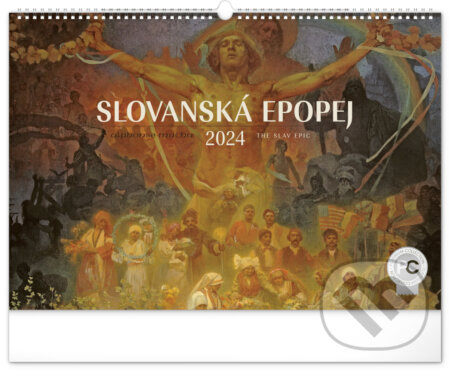 Nástěnný kalendář Slovanská epopej 2024 - Alphonse Mucha, Notique, 2023