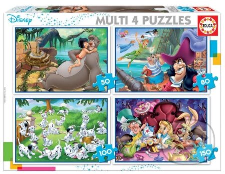 Disney pohádky 4v1 - puzzle z kategorie 15 - 60 dílků