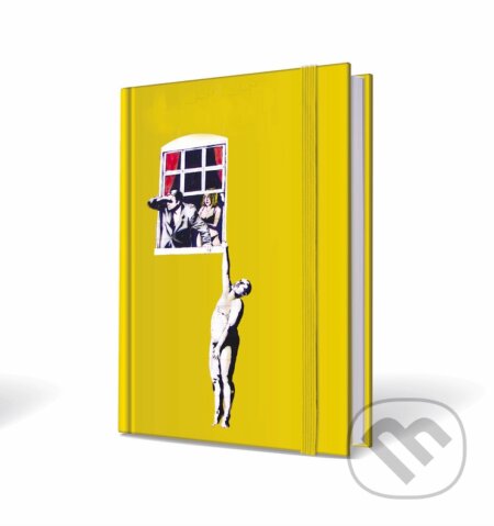 Banksy notebook visiaci muž 9x14cm