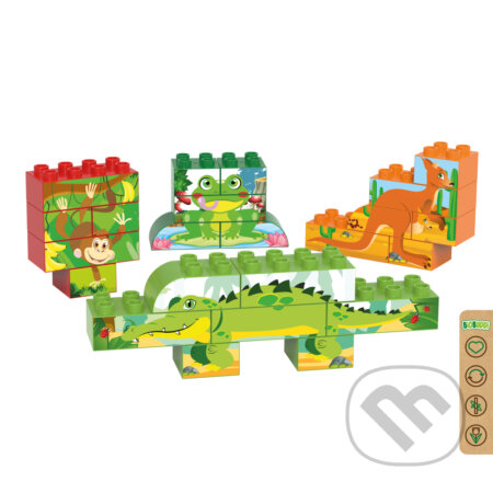 Biobuddi stavebnica: Vytvaruj si (malá sada) ((opica, krokodíl, žaba, kengura)) - hra z kategorie Stavebnice