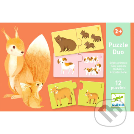 Puzzle duo: Mláďatá zvierat, Djeco, 2023
