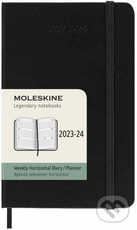 Moleskine – 18-mesačný čierny horizontálny diár 2023/2024, Moleskine, 2023