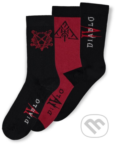 Pánske ponožky Diablo IV: Hell 3 páry čierna bavlna, , 2023