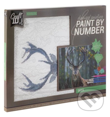 Diamantové malování + malování podle čísel: Jelen